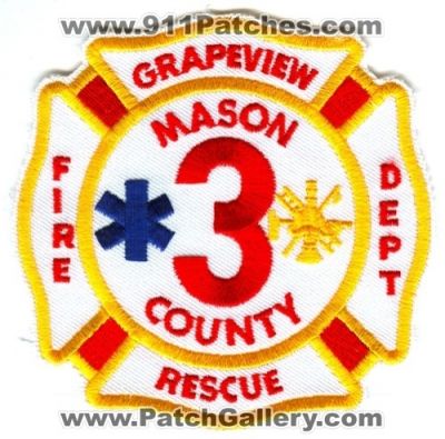 Mason County Fire District 3 Grapeview (Washington)
Scan By: PatchGallery.com
Keywords: co. dist. number no. #3 rescue department dept.