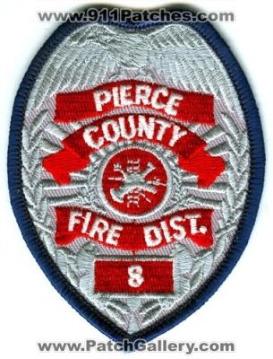 Pierce County Fire District 8 Patch (Washington) (Defunct)
Scan By: PatchGallery.com
Now East Pierce Fire and Rescue
Keywords: co. dist. number no. #8 department dept.