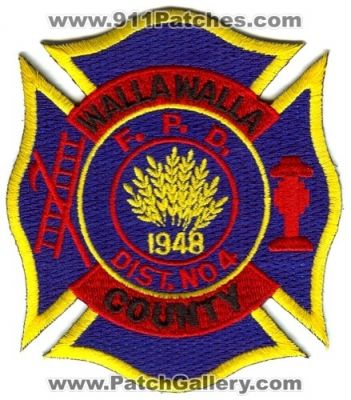 Walla Walla County Fire District 4 (Washington)
Scan By: PatchGallery.com
Keywords: co. dist. number no. #4 department dept. f.p.d. fpd protection