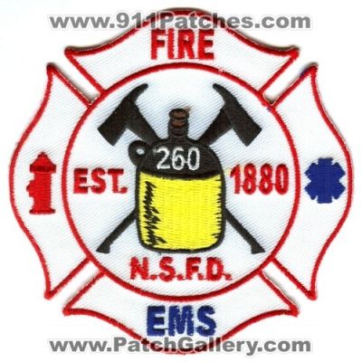 NSFD Fire EMS Department 260 (UNKNOWN STATE)
Scan By: PatchGallery.com
Keywords: n.s.f.d. dept.