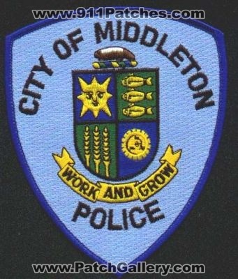 Middleton Police
Thanks to EmblemAndPatchSales.com for this scan.
Keywords: wisconsin city of