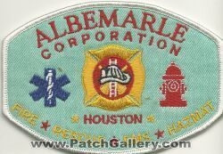 Albemarle Corporation Fire Rescue EMS HazMat Department (Texas)
Thanks to Mark Hetzel Sr. for this scan.
Keywords: dept. haz-mat houston