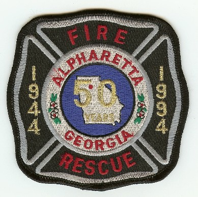 Alpharetta Fire Rescue 50 Years
Thanks to PaulsFirePatches.com for this scan.
Keywords: georgia