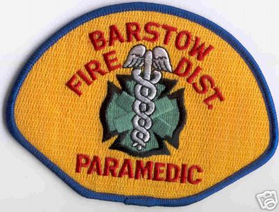 Barstow Fire Dist Paramedic
Thanks to Brent Kimberland for this scan.
Keywords: california district
