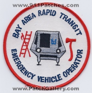Bay Area Rapid Transit Emergency Vehicle Operator (California)
Thanks to PaulsFirePatches.com for this scan.
Keywords: bart