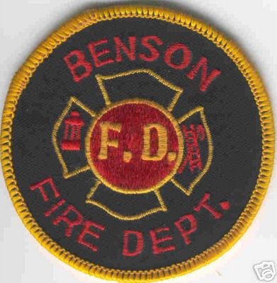 Benson Fire Dept
Thanks to Brent Kimberland for this scan.
Keywords: arizona department f.d. fd