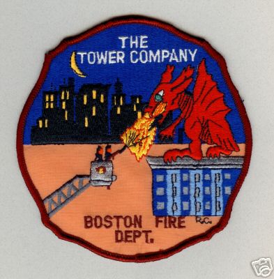Boston Fire The Tower Company
Thanks to PaulsFirePatches.com for this scan.
Keywords: massachusetts dept department