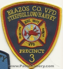 Brazos County Volunteer Fire Department Steephollow Harvey Precinct 3 (Texas)
Thanks to Mark Hetzel Sr. for this scan.
Keywords: co. vfd dept. ems