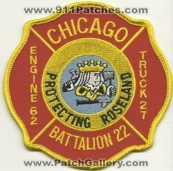 Chicago Fire Department Engine 62 Truck 27 Battalion 22 (Illinois)
Thanks to Mark Hetzel Sr. for this scan.
Keywords: dept. cfd roseland