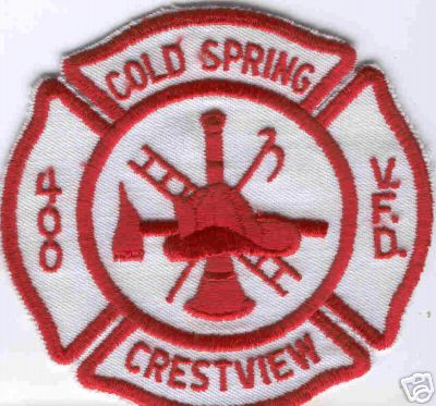 Cold Spring Crestview 400 V.F.D.
Thanks to Brent Kimberland for this scan.
Keywords: kentucky volunteer fire department vfd