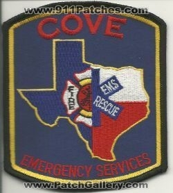 Cove Fire EMS Rescue Department Emergency Services (Texas)
Thanks to Mark Hetzel Sr. for this scan.
Keywords: dept. es