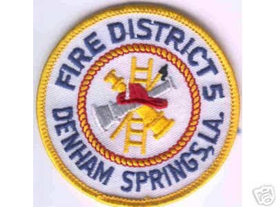 Fire District 5 Denham Springs
Thanks to Brent Kimberland for this scan.
Keywords: louisiana
