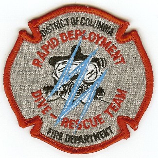 District of Columbia Fire Rapid Deployment Dive Rescue Team
Thanks to PaulsFirePatches.com for this scan.
Keywords: washington dcfd department