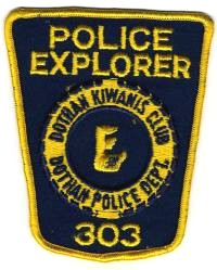 Dothan Police Explorer 303 (Alabama)
Thanks to BensPatchCollection.com for this scan.
Keywords: department dept kiwanis club