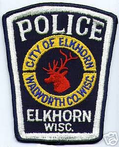 Elkhorn Police (Wisconsin)
Thanks to apdsgt for this scan.
County: Walworth
Keywords: city of