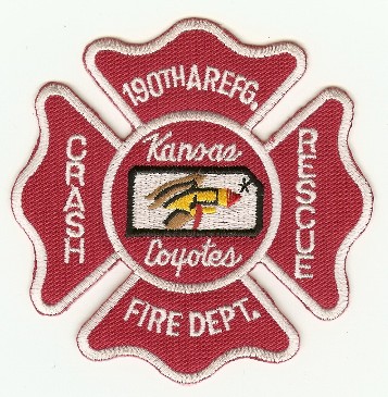 Forbes Field Crash Rescue Fire Dept
Thanks to PaulsFirePatches.com for this scan.
Keywords: kansas department cfr arff aircraft 190th arefg coyotes