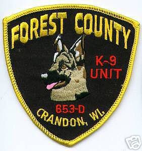 Forest County Sheriff K-9 Unit (Wisconsin)
Thanks to apdsgt for this scan.
Keywords: k9 crandon