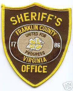 Franklin County Sheriff's Office (Virginia)
Thanks to apdsgt for this scan.
Keywords: sheriffs