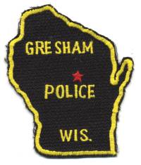 Gresham Police (Wisconsin)
Thanks to BensPatchCollection.com for this scan.
