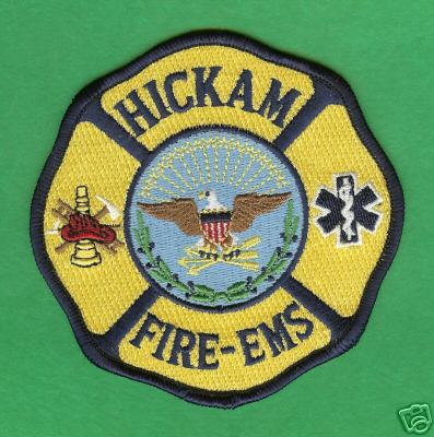 Hickam Fire EMS
Thanks to PaulsFirePatches.com for this scan.
Keywords: hawaii