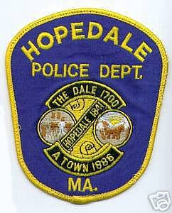 Hopedale Police Dept (Massachusetts)
Thanks to apdsgt for this scan.
Keywords: department
