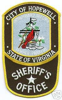 Hopewell Sheriff's Office (Virginia)
Thanks to apdsgt for this scan.
Keywords: sheriffs city of