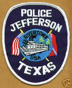 Jefferson Police (Texas)
Thanks to apdsgt for this scan.
