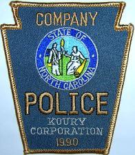 Koury Corporation Company Police
Thanks to Chris Rhew for this picture.
Keywords: north carolina