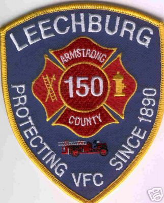 Leechburg VFC
Thanks to Brent Kimberland for this scan.
County: Armstrong
Keywords: pennsylvania volunteer fire company 150