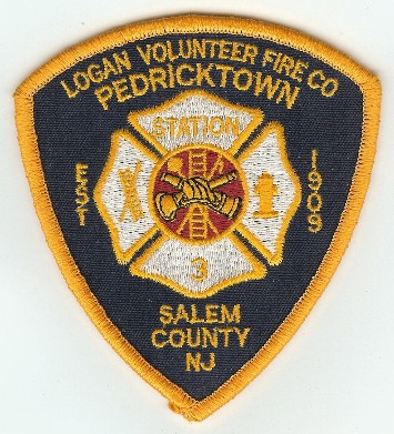 Logan Volunteer Fire Co
Thanks to PaulsFirePatches.com for this scan.
Keywords: new jersey company pedricktown salem county station 3
