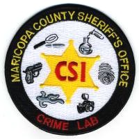 Maricopa County Sheriff's Office CSI Crime Lab (Arizona)
Thanks to BensPatchCollection.com for this scan.
Keywords: sheriffs scene investigation