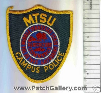 Middle Tennessee State University Campus Police (Tennessee)
Thanks to Mark C Barilovich for this scan.
Keywords: mtsu