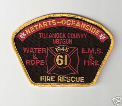 Netarts Oceanside Fire Rescue
Thanks to Bob Brooks for this scan.
Keywords: oregon tillamook county ems e.m.s. & and 61