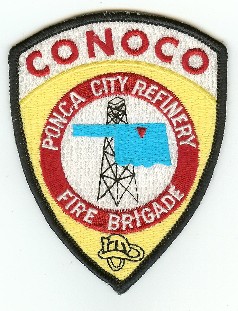 Ponca City Refinery Fire Brigade
Thanks to PaulsFirePatches.com for this scan.
Keywords: oklahoma conoco