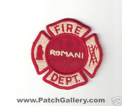Romani Fire Dept (UNKNOWN STATE)
Thanks to Bob Brooks for this scan.
Keywords: department