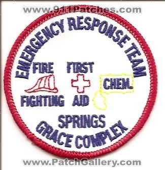 Springs Grace Complex Emergency Response Team (South Carolina)
Thanks to Enforcer31.com for this scan.
Keywords: ert fire fighting first aid chem. chemical ems