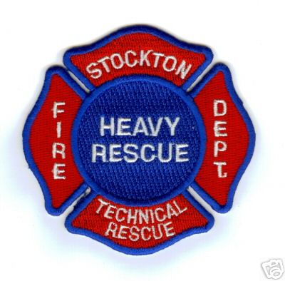 Stockton Fire Dept Heavy Rescue Technical Rescue
Thanks to PaulsFirePatches.com for this scan.
Keywords: california department
