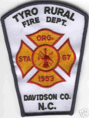 Tyro Rural Fire Dept
Thanks to Brent Kimberland for this scan.
Keywords: north carolina department davidson county station 67
