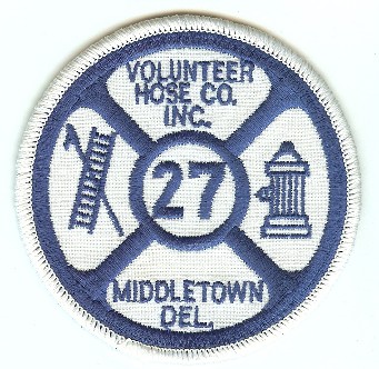 Volunteer Hose Co Inc
Thanks to PaulsFirePatches.com for this scan.
Keywords: delaware fire company middletown 27
