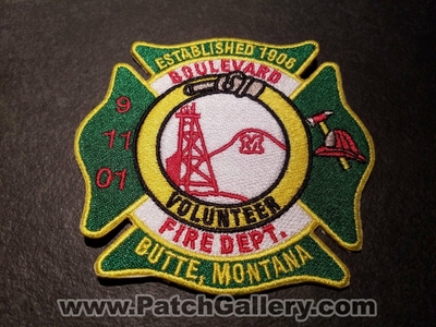 Boulevard Volunteer Fire Department Patch (Montana)
Thanks to Jeremiah Herderich for the picture.
Keywords: vol. dept. butte