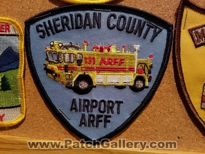 Sheridan County Airport Aircraft Rescue Firefighter ARFF Patch (Wyoming)
Thanks to Jeremiah Herderich for the picture.
Keywords: co. a.r.f.f. cfr c.f.r. crash fire department dept. 131
