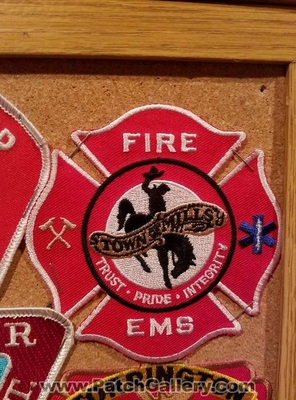 Mills Fire EMS Department Patch (Wyoming)
Thanks to Jeremiah Herderich for the picture.
Keywords: town of dept.