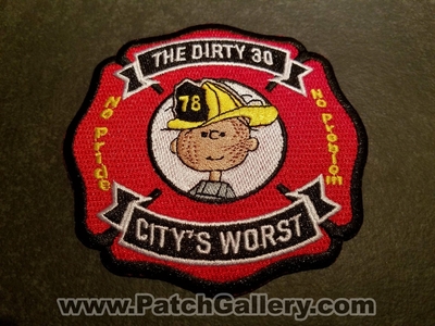 Los Angeles City Fire Department Station 78 Patch (California)
Thanks to Jeremiah Herderich for the picture.
Keywords: dept. lafd l.a.f.d. company co. the dirty 30 citys worst no pride no problem