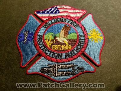 Williams Fire Protection Authority Patch (California)
Thanks to Jeremiah Herderich for the picture.
Keywords: prot. auth. department dept. 5-20