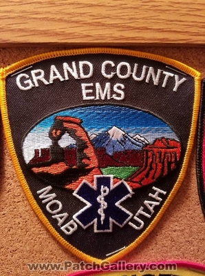 Grand County Emergency Medical Services EMS Moab Patch (Utah)
Thanks to Jeremiah Herderich for the picture.
Keywords: co. ambulance emt paramedic