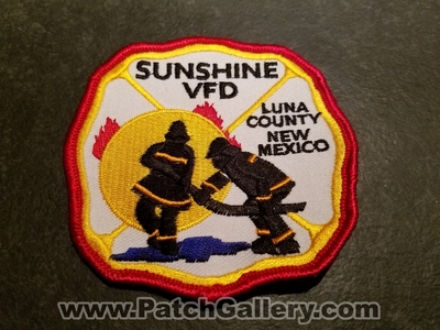 Sunshine Volunteer Fire Department Luna County Patch (New Mexico)
Thanks to Jeremiah Herderich for the picture.
Keywords: vol. dept. vfd co.