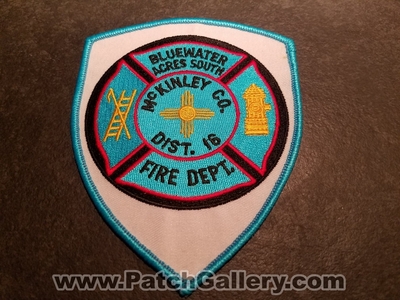 Bluewater Acres South Fire Department McKinley County District 16 Patch (New Mexico)
Thanks to Jeremiah Herderich for the picture.
Keywords: dept. co. dist. number no. #16