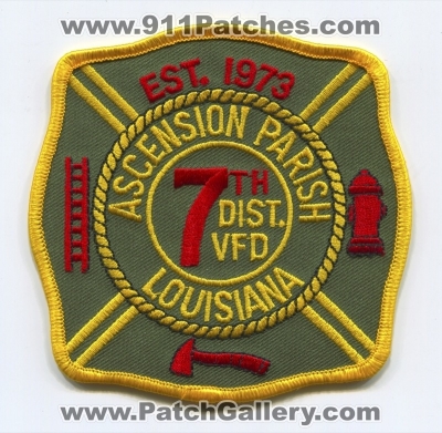Ascension Parish 7th District Volunteer Fire Department Patch (Louisiana)
Scan By: PatchGallery.com
Keywords: seventh dist. vol. dept. vfd