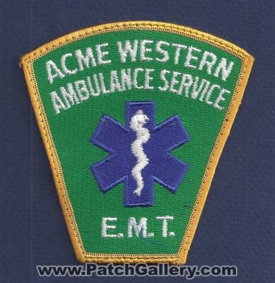 Acme Western Ambulance Service EMT (California)
Thanks to Paul Howard for this scan.
Keywords: ems e.m.t.