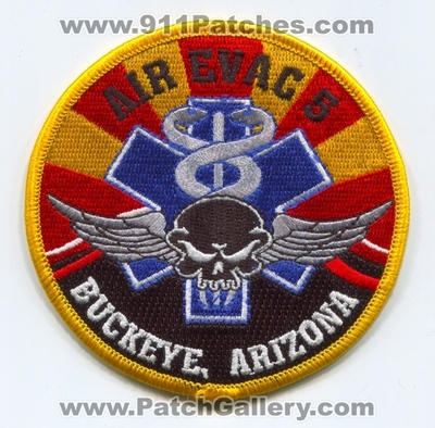 Air Evac 5 Buckeye PHI Air Medical Helicopter EMS Patch (Arizona)
Scan By: PatchGallery.com
Keywords: P.H.I. Petroleum Helicopters International Ambulance Medevac
